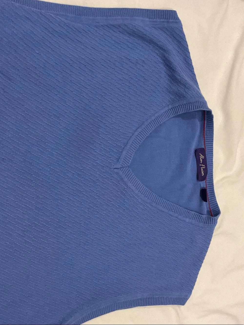 Alan Flusser Men's Periwinkle V-Neck Sweater Vest